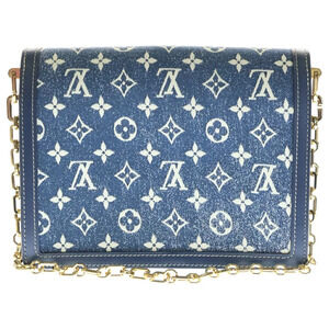 Louis Vuitton Denim Blue Bag Navy Jacquard Shoulder Dauphine